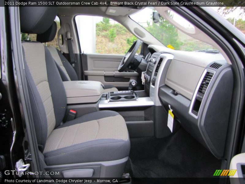 Brilliant Black Crystal Pearl / Dark Slate Gray/Medium Graystone 2011 Dodge Ram 1500 SLT Outdoorsman Crew Cab 4x4