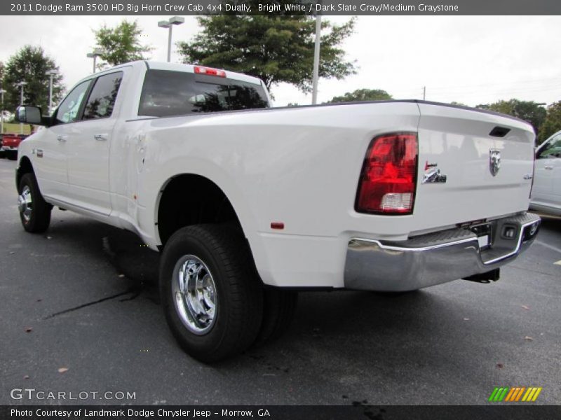 Bright White / Dark Slate Gray/Medium Graystone 2011 Dodge Ram 3500 HD Big Horn Crew Cab 4x4 Dually