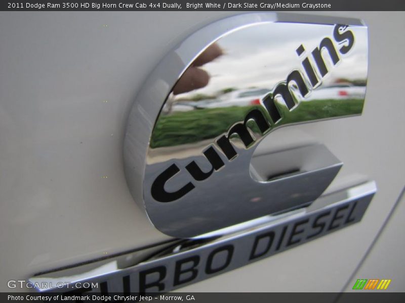 Bright White / Dark Slate Gray/Medium Graystone 2011 Dodge Ram 3500 HD Big Horn Crew Cab 4x4 Dually