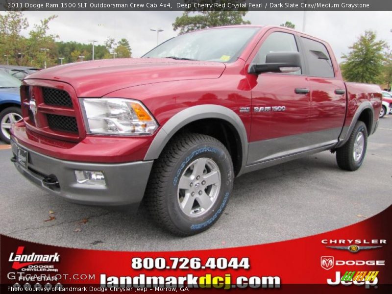 Deep Cherry Red Crystal Pearl / Dark Slate Gray/Medium Graystone 2011 Dodge Ram 1500 SLT Outdoorsman Crew Cab 4x4