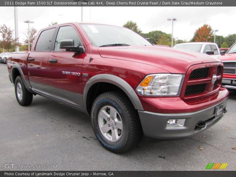 Deep Cherry Red Crystal Pearl / Dark Slate Gray/Medium Graystone 2011 Dodge Ram 1500 SLT Outdoorsman Crew Cab 4x4