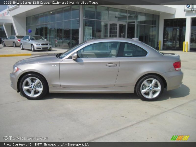 Cashmere Silver Metallic / Taupe 2011 BMW 1 Series 128i Coupe