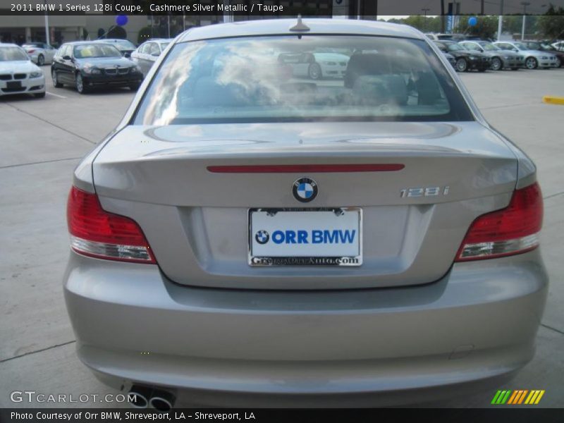 Cashmere Silver Metallic / Taupe 2011 BMW 1 Series 128i Coupe