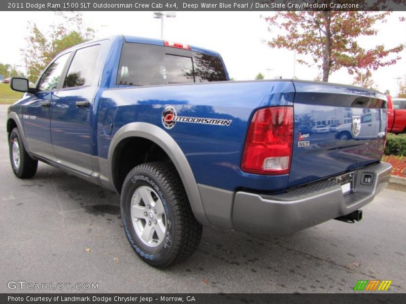 Deep Water Blue Pearl / Dark Slate Gray/Medium Graystone 2011 Dodge Ram 1500 SLT Outdoorsman Crew Cab 4x4