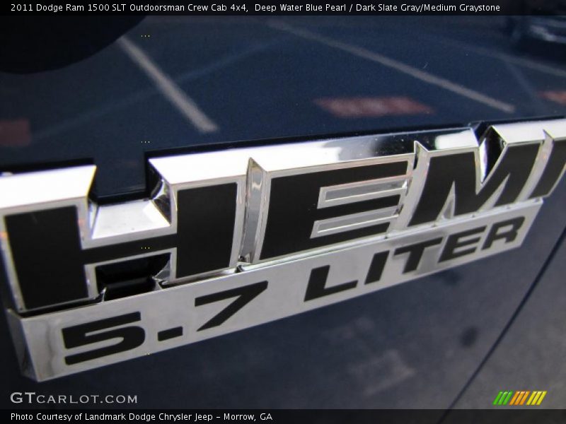 Deep Water Blue Pearl / Dark Slate Gray/Medium Graystone 2011 Dodge Ram 1500 SLT Outdoorsman Crew Cab 4x4