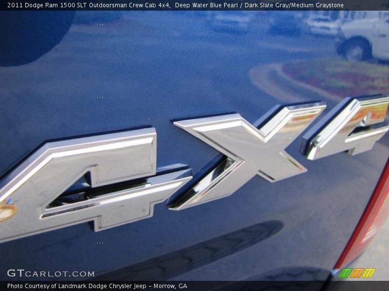 Deep Water Blue Pearl / Dark Slate Gray/Medium Graystone 2011 Dodge Ram 1500 SLT Outdoorsman Crew Cab 4x4