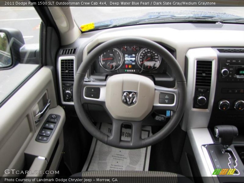 Deep Water Blue Pearl / Dark Slate Gray/Medium Graystone 2011 Dodge Ram 1500 SLT Outdoorsman Crew Cab 4x4