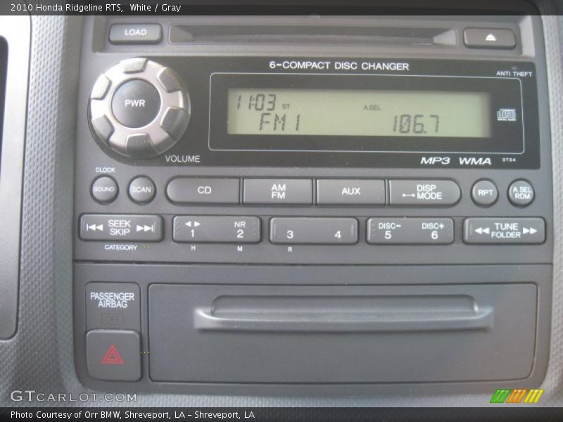 White / Gray 2010 Honda Ridgeline RTS