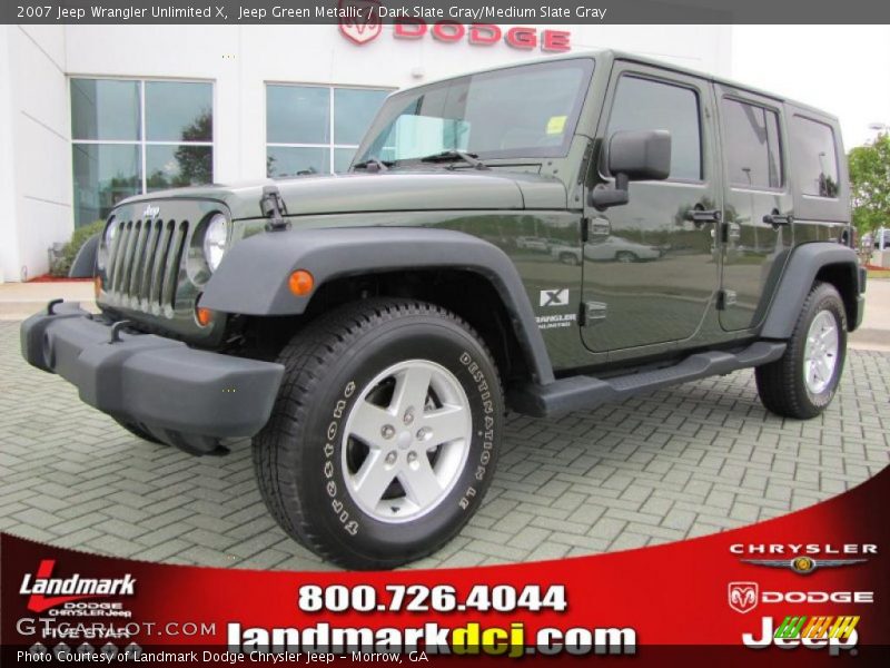 Jeep Green Metallic / Dark Slate Gray/Medium Slate Gray 2007 Jeep Wrangler Unlimited X