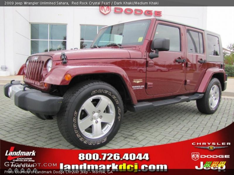 Red Rock Crystal Pearl / Dark Khaki/Medium Khaki 2009 Jeep Wrangler Unlimited Sahara