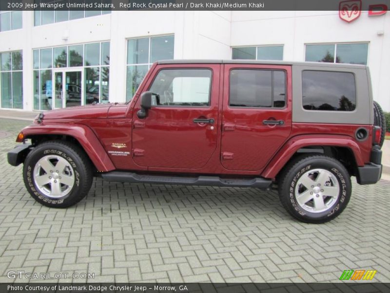 Red Rock Crystal Pearl / Dark Khaki/Medium Khaki 2009 Jeep Wrangler Unlimited Sahara