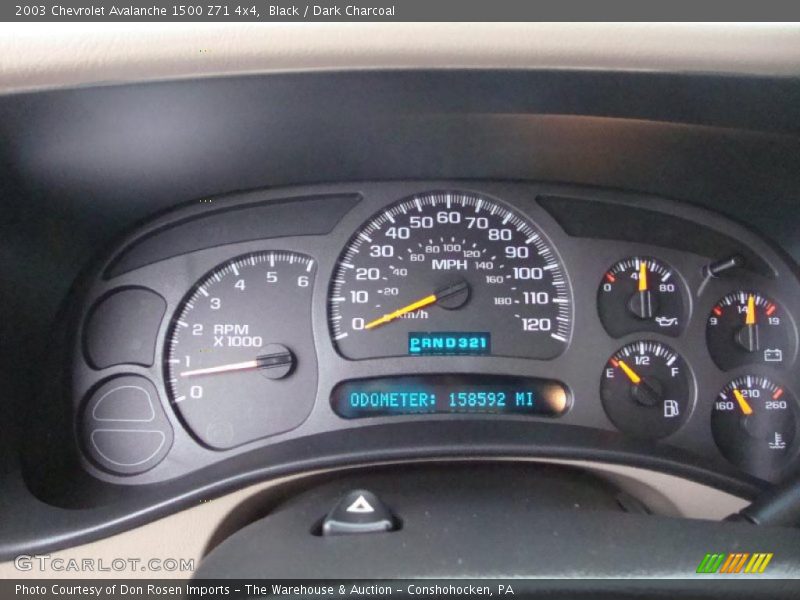 Black / Dark Charcoal 2003 Chevrolet Avalanche 1500 Z71 4x4