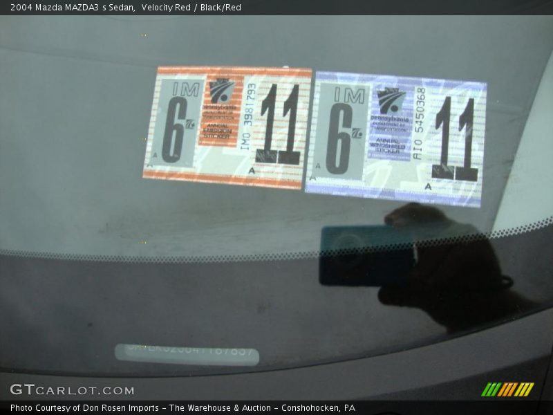 Velocity Red / Black/Red 2004 Mazda MAZDA3 s Sedan