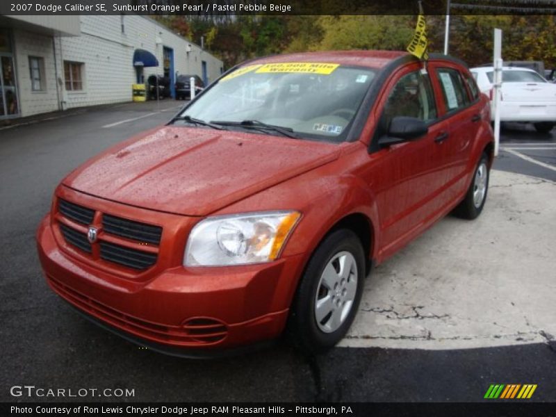 Sunburst Orange Pearl / Pastel Pebble Beige 2007 Dodge Caliber SE