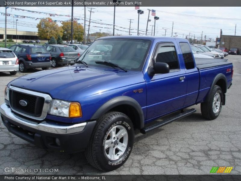Sonic Blue Metallic / Medium Dark Flint 2004 Ford Ranger FX4 SuperCab 4x4