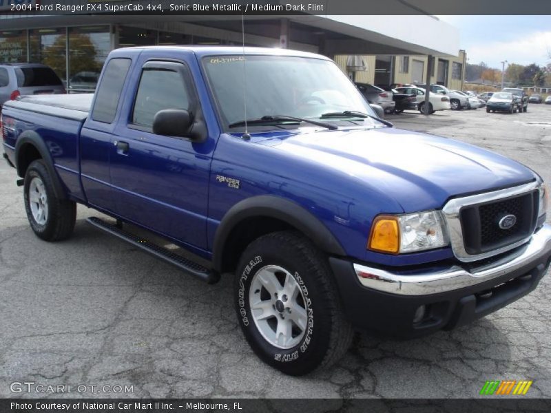 Sonic Blue Metallic / Medium Dark Flint 2004 Ford Ranger FX4 SuperCab 4x4