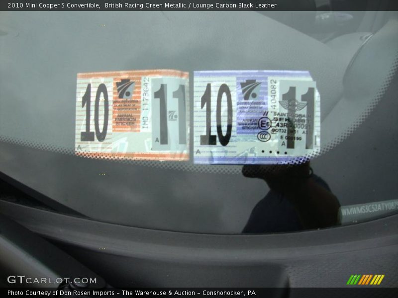 British Racing Green Metallic / Lounge Carbon Black Leather 2010 Mini Cooper S Convertible