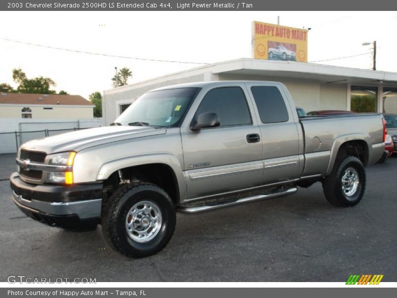 Light Pewter Metallic / Tan 2003 Chevrolet Silverado 2500HD LS Extended Cab 4x4