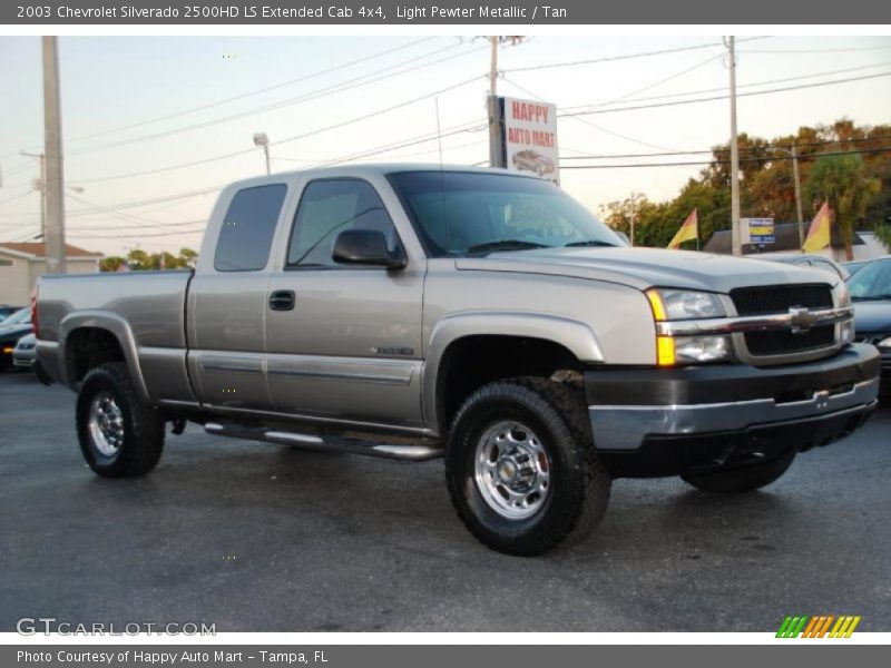 Light Pewter Metallic / Tan 2003 Chevrolet Silverado 2500HD LS Extended Cab 4x4