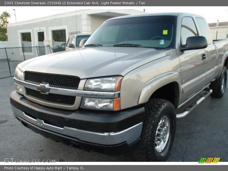 Light Pewter Metallic / Tan 2003 Chevrolet Silverado 2500HD LS Extended Cab 4x4