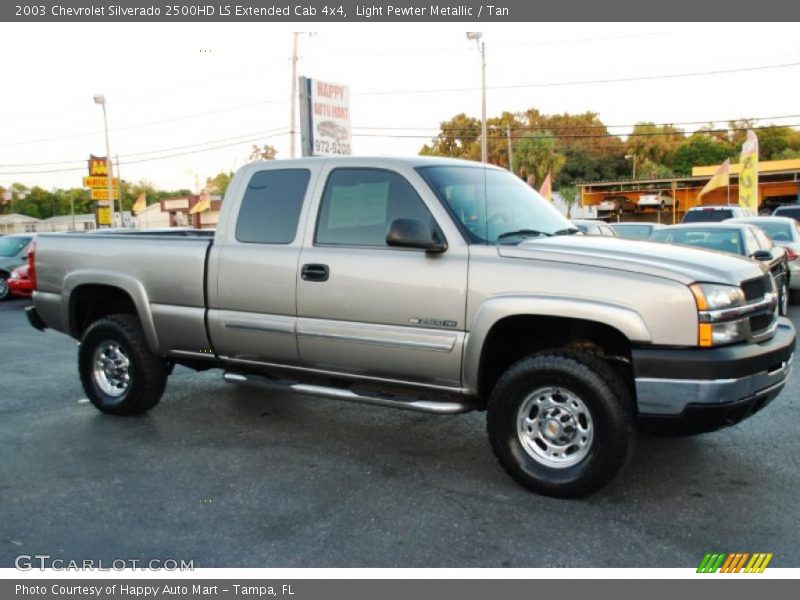 Light Pewter Metallic / Tan 2003 Chevrolet Silverado 2500HD LS Extended Cab 4x4