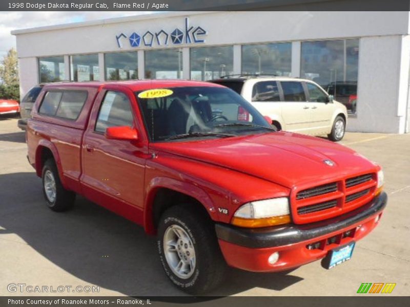 Flame Red / Agate 1998 Dodge Dakota Regular Cab