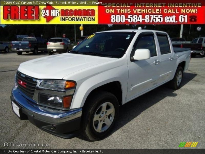 Summit White / Medium Pewter 2009 GMC Canyon SLE Crew Cab