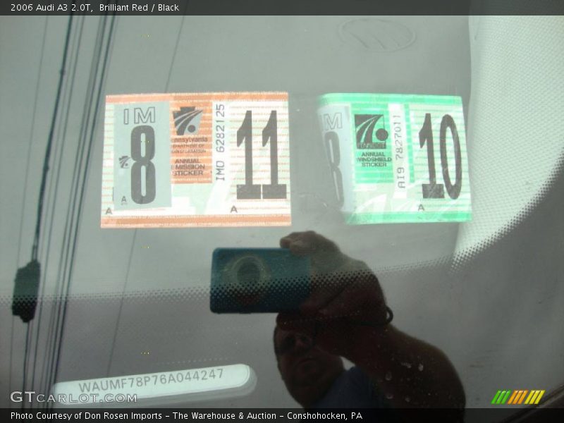 Brilliant Red / Black 2006 Audi A3 2.0T