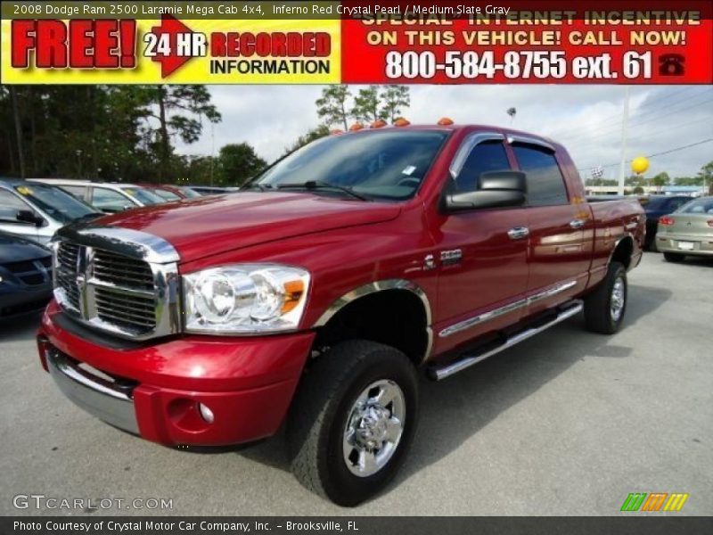 Inferno Red Crystal Pearl / Medium Slate Gray 2008 Dodge Ram 2500 Laramie Mega Cab 4x4