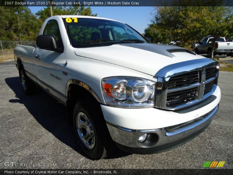Bright White / Medium Slate Gray 2007 Dodge Ram 1500 ST Regular Cab 4x4