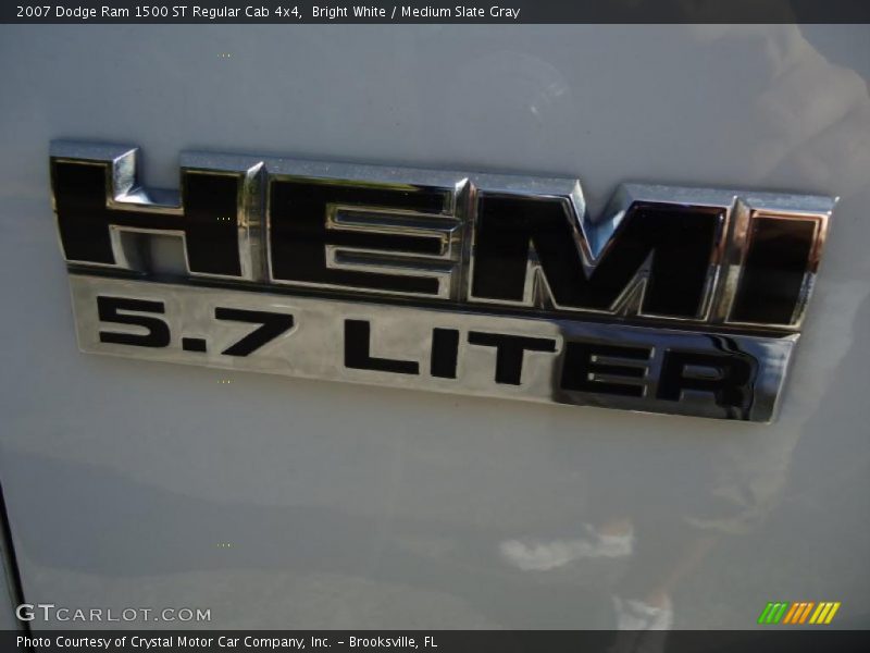 Bright White / Medium Slate Gray 2007 Dodge Ram 1500 ST Regular Cab 4x4