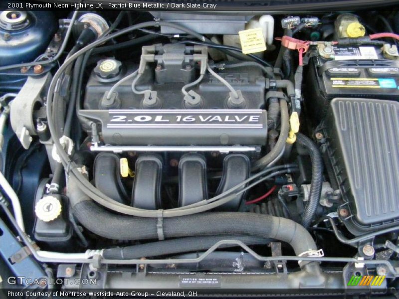  2001 Neon Highline LX Engine - 2.0 Liter SOHC 16-Valve 4 Cylinder