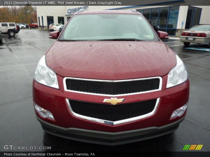 Red Jewel Metallic / Dark Gray/Light Gray 2011 Chevrolet Traverse LT AWD