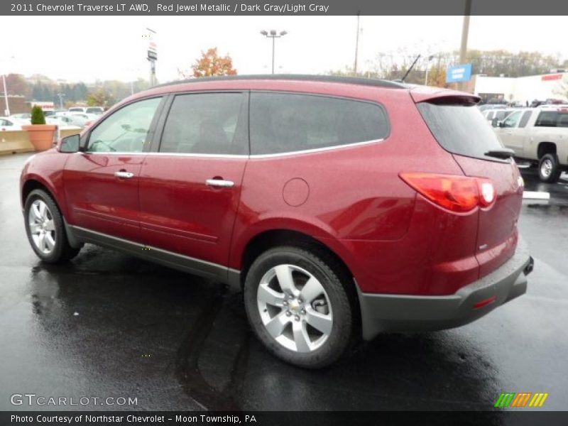 Red Jewel Metallic / Dark Gray/Light Gray 2011 Chevrolet Traverse LT AWD