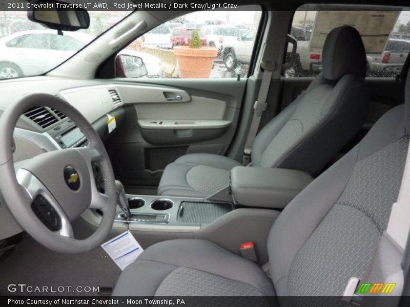 Red Jewel Metallic / Dark Gray/Light Gray 2011 Chevrolet Traverse LT AWD
