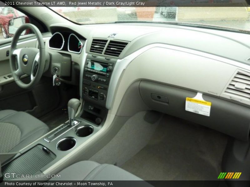 Red Jewel Metallic / Dark Gray/Light Gray 2011 Chevrolet Traverse LT AWD