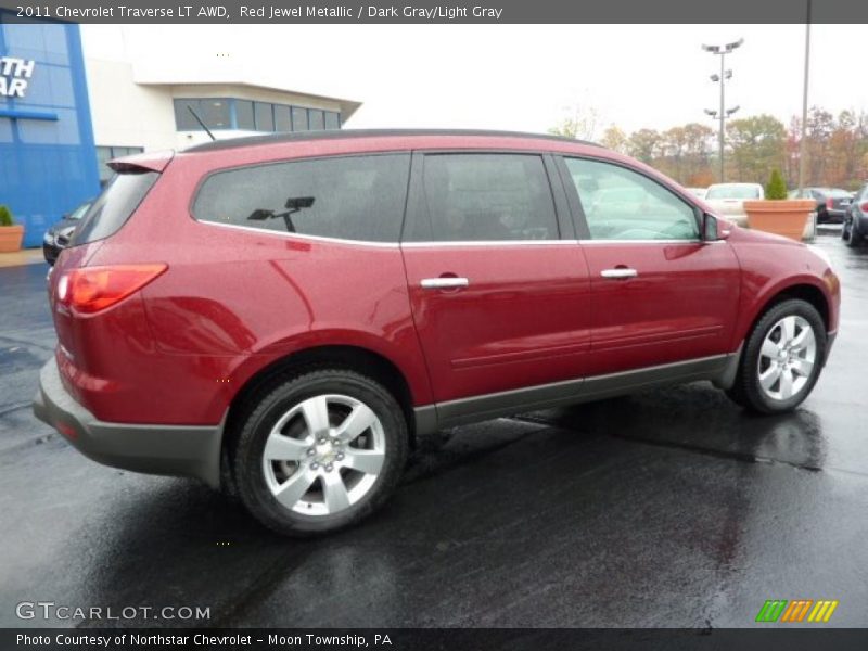 Red Jewel Metallic / Dark Gray/Light Gray 2011 Chevrolet Traverse LT AWD