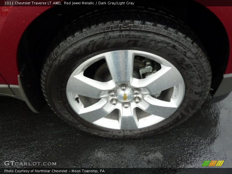 Red Jewel Metallic / Dark Gray/Light Gray 2011 Chevrolet Traverse LT AWD