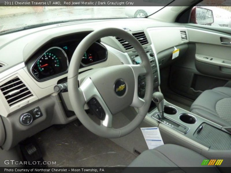 Red Jewel Metallic / Dark Gray/Light Gray 2011 Chevrolet Traverse LT AWD