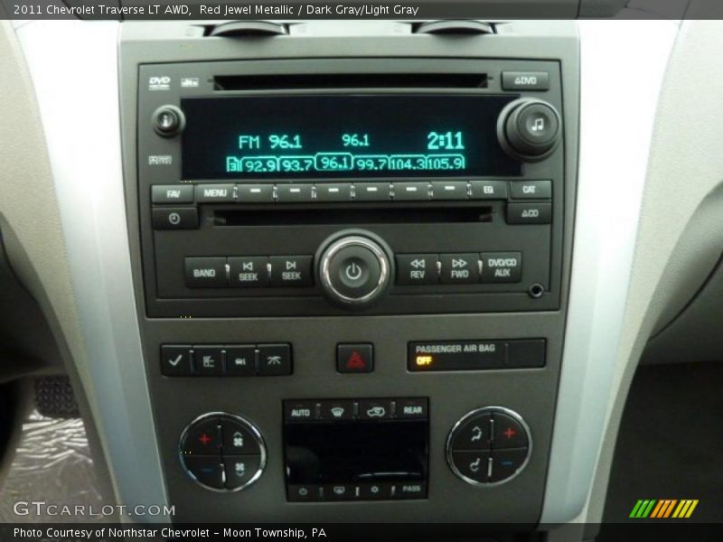Red Jewel Metallic / Dark Gray/Light Gray 2011 Chevrolet Traverse LT AWD