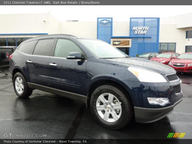 Dark Blue Metallic / Ebony/Ebony 2011 Chevrolet Traverse LT AWD