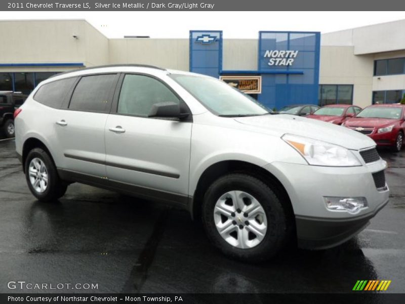 Silver Ice Metallic / Dark Gray/Light Gray 2011 Chevrolet Traverse LS