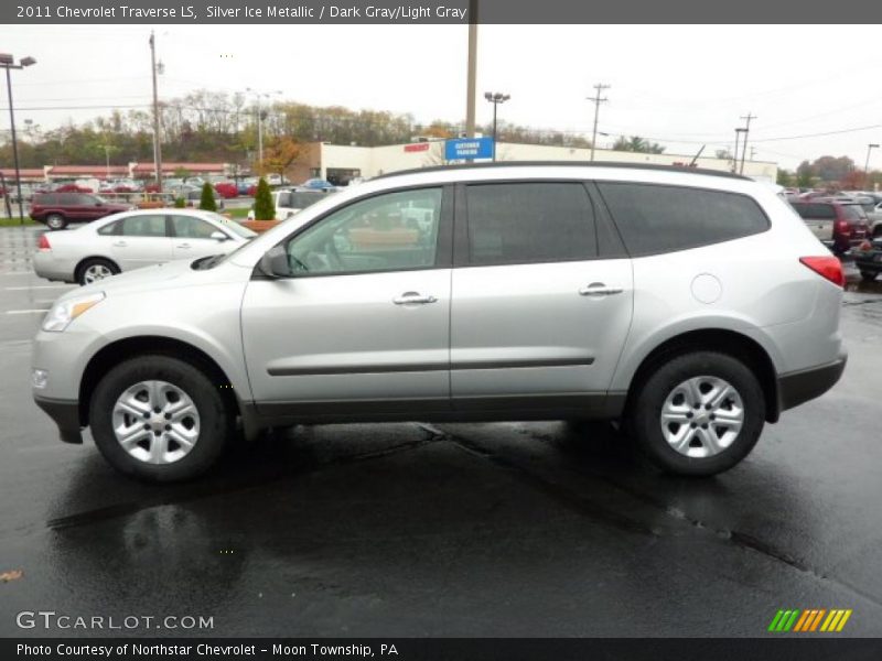 Silver Ice Metallic / Dark Gray/Light Gray 2011 Chevrolet Traverse LS