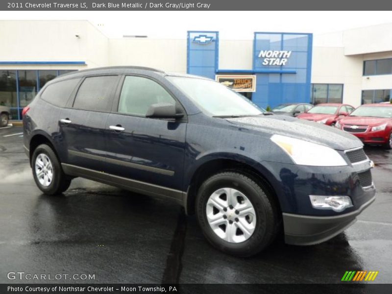 Dark Blue Metallic / Dark Gray/Light Gray 2011 Chevrolet Traverse LS