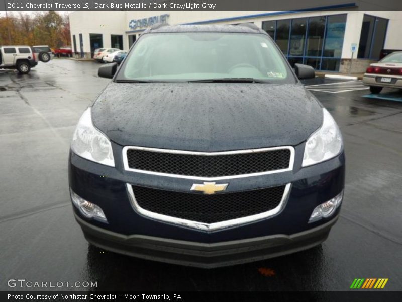 Dark Blue Metallic / Dark Gray/Light Gray 2011 Chevrolet Traverse LS