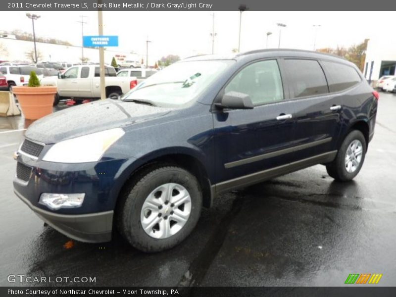 Dark Blue Metallic / Dark Gray/Light Gray 2011 Chevrolet Traverse LS