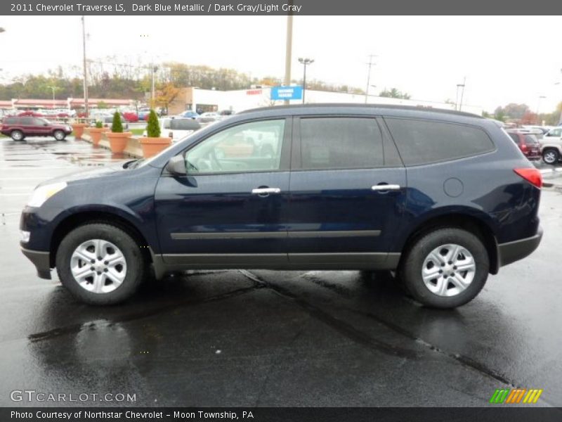 Dark Blue Metallic / Dark Gray/Light Gray 2011 Chevrolet Traverse LS