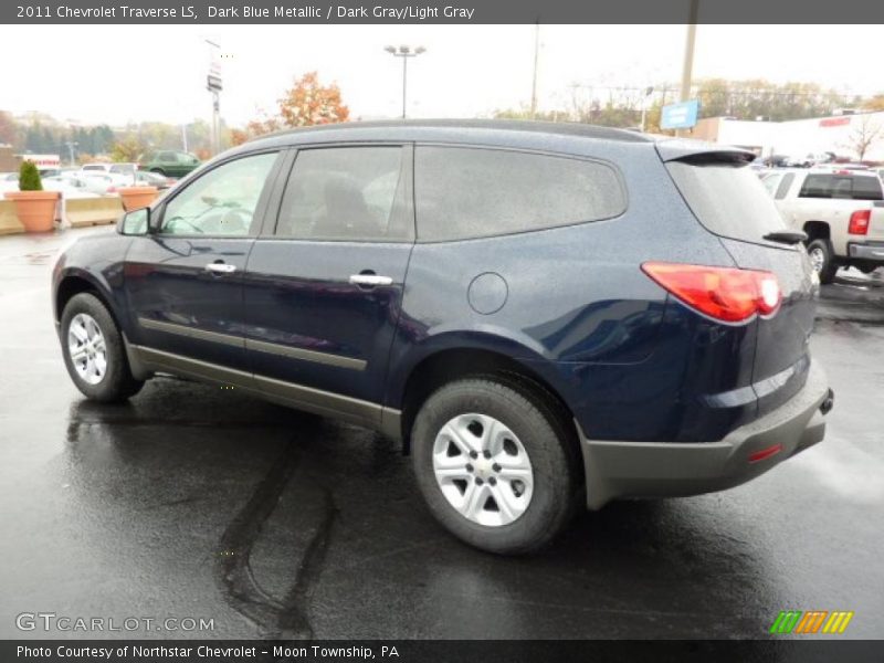 Dark Blue Metallic / Dark Gray/Light Gray 2011 Chevrolet Traverse LS