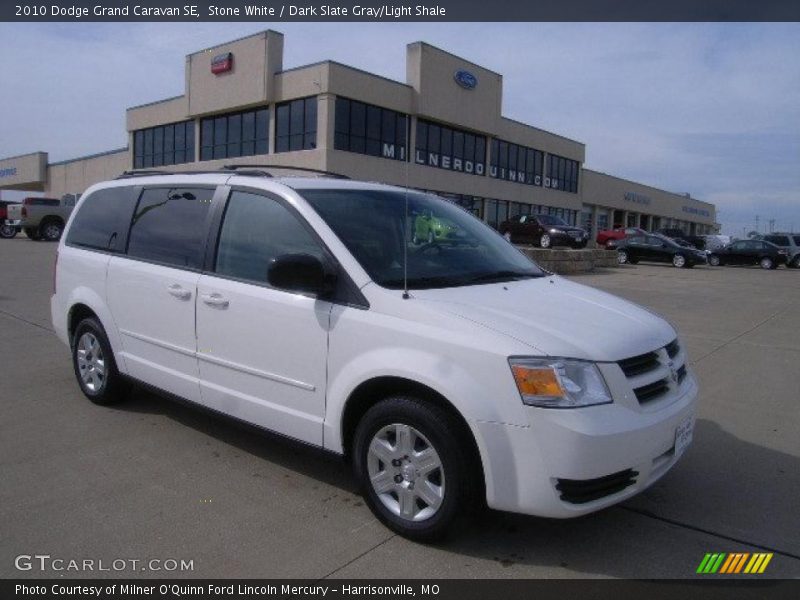 Stone White / Dark Slate Gray/Light Shale 2010 Dodge Grand Caravan SE