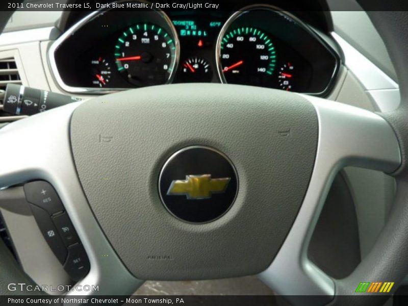 Dark Blue Metallic / Dark Gray/Light Gray 2011 Chevrolet Traverse LS
